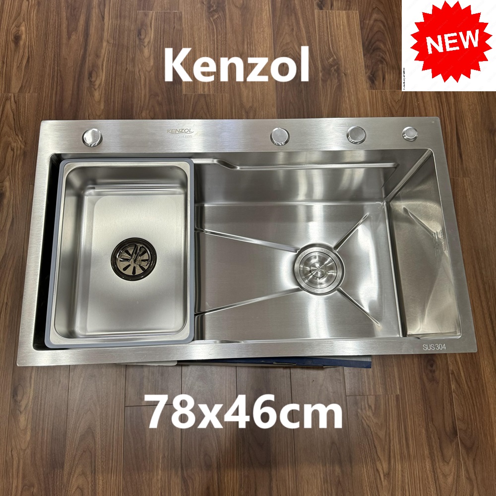 Chậu 1 hố Kenzol inox mờ (78x46cm)